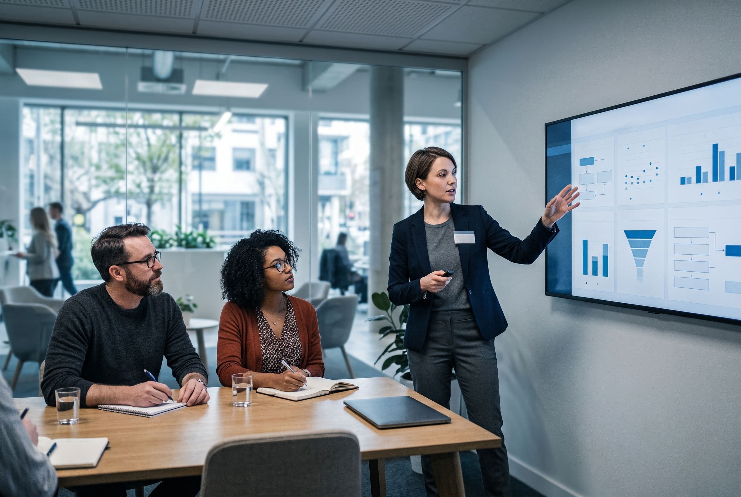 An implementation specialist working through a program with a client team