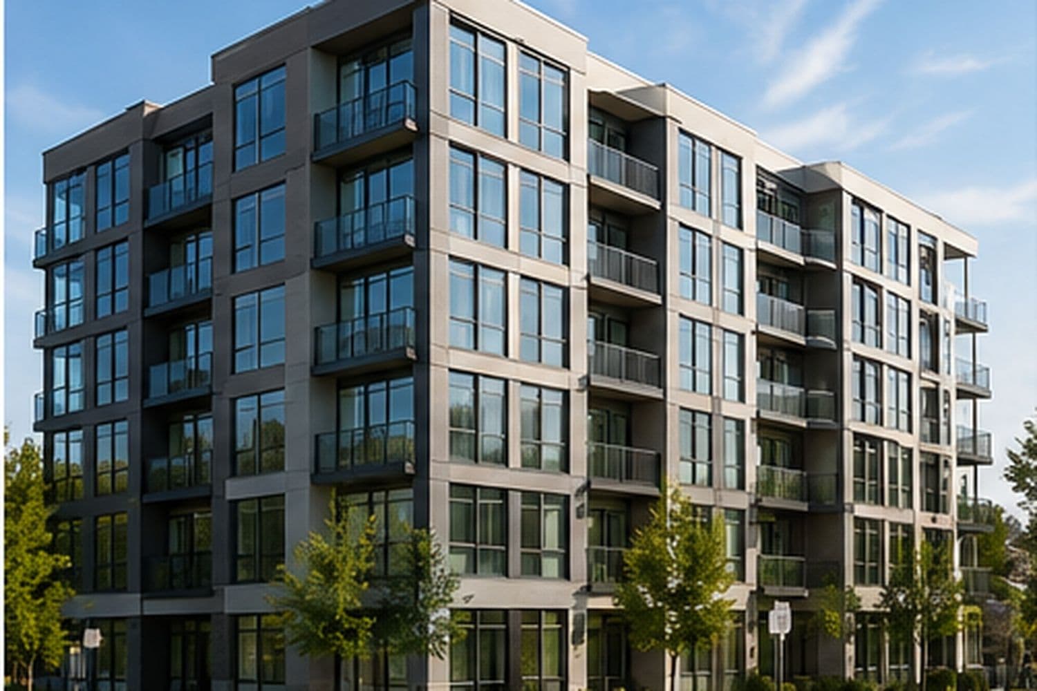 A newly completed apartment community