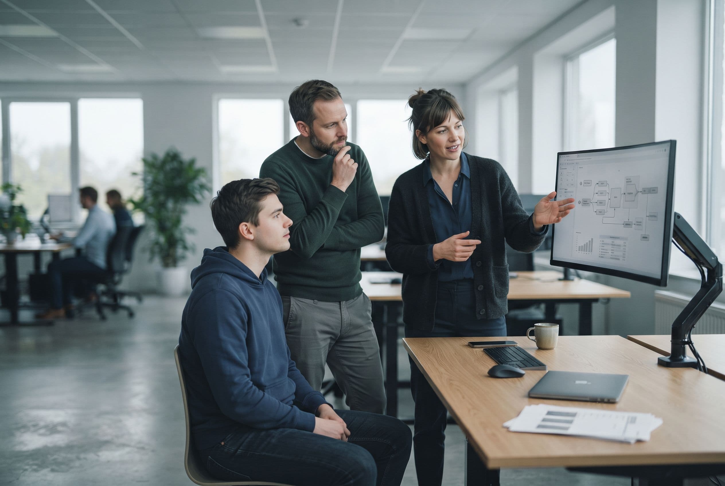 An ISS operations team working through a client program together