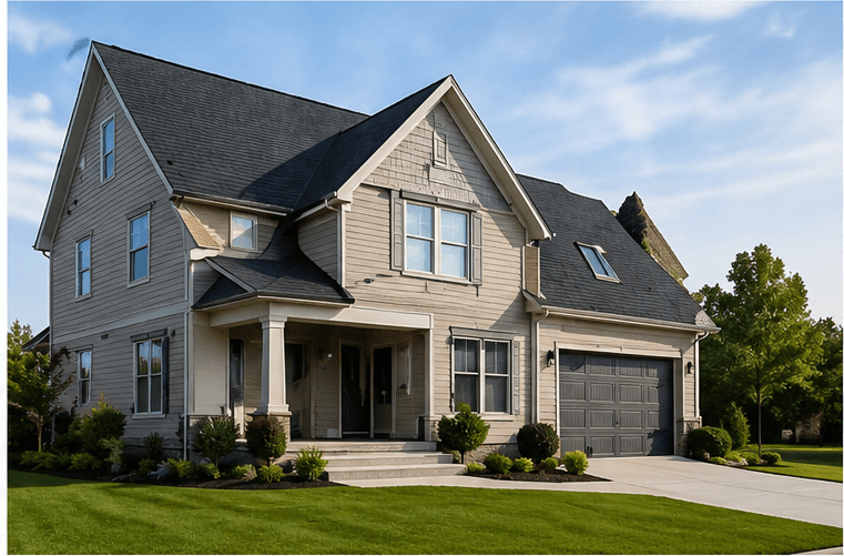 A detached single-family rental home